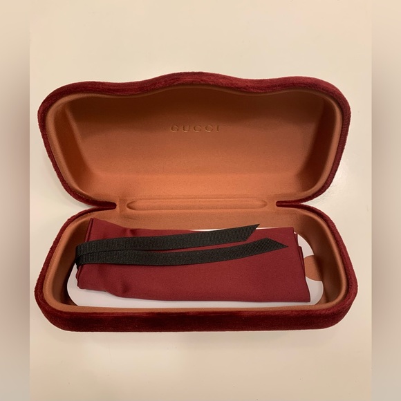 GUCCI Case Hard Shell Sunglasses Velvet Case Large Burgundy Red - Picture 3 of 5